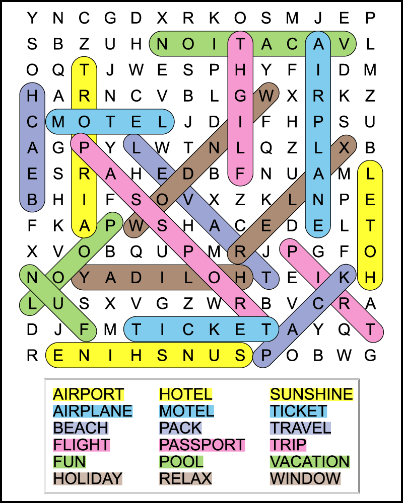Vacation Word Search