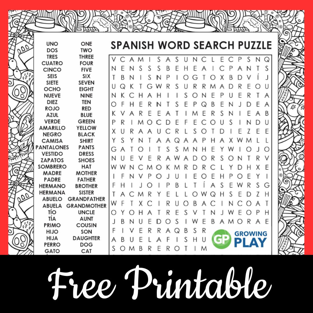 Word Search Spanish Printable Word Search Spanish Printable